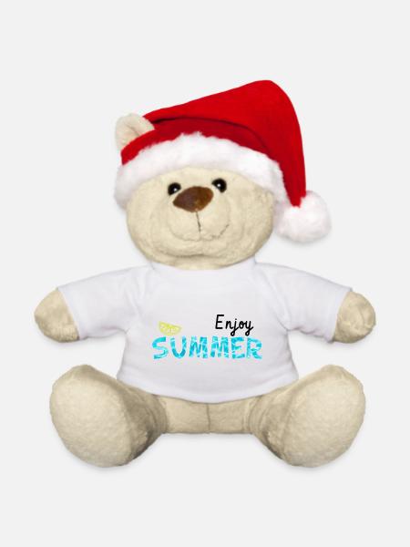 Genieße den Sommer - Limette cool Sommer Geschenk - Weihnachtsteddy - Weiß