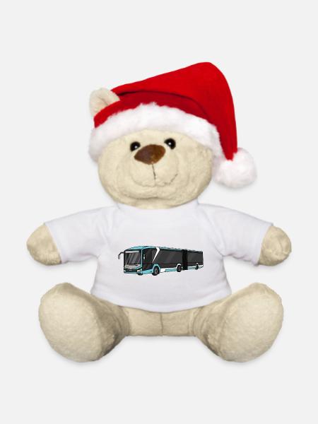 Bus, Schulbus, Busfahrer - Weihnachtsteddy - Weiß