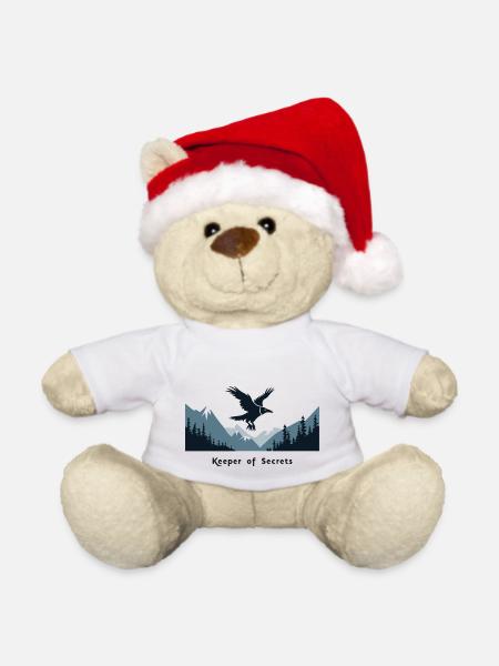 Krähe, Hüter der Geheimnisse - Weihnachtsteddy - Weiß