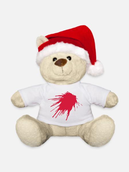 Blut Blutfleck - Weihnachtsteddy - Weiß - Vorne