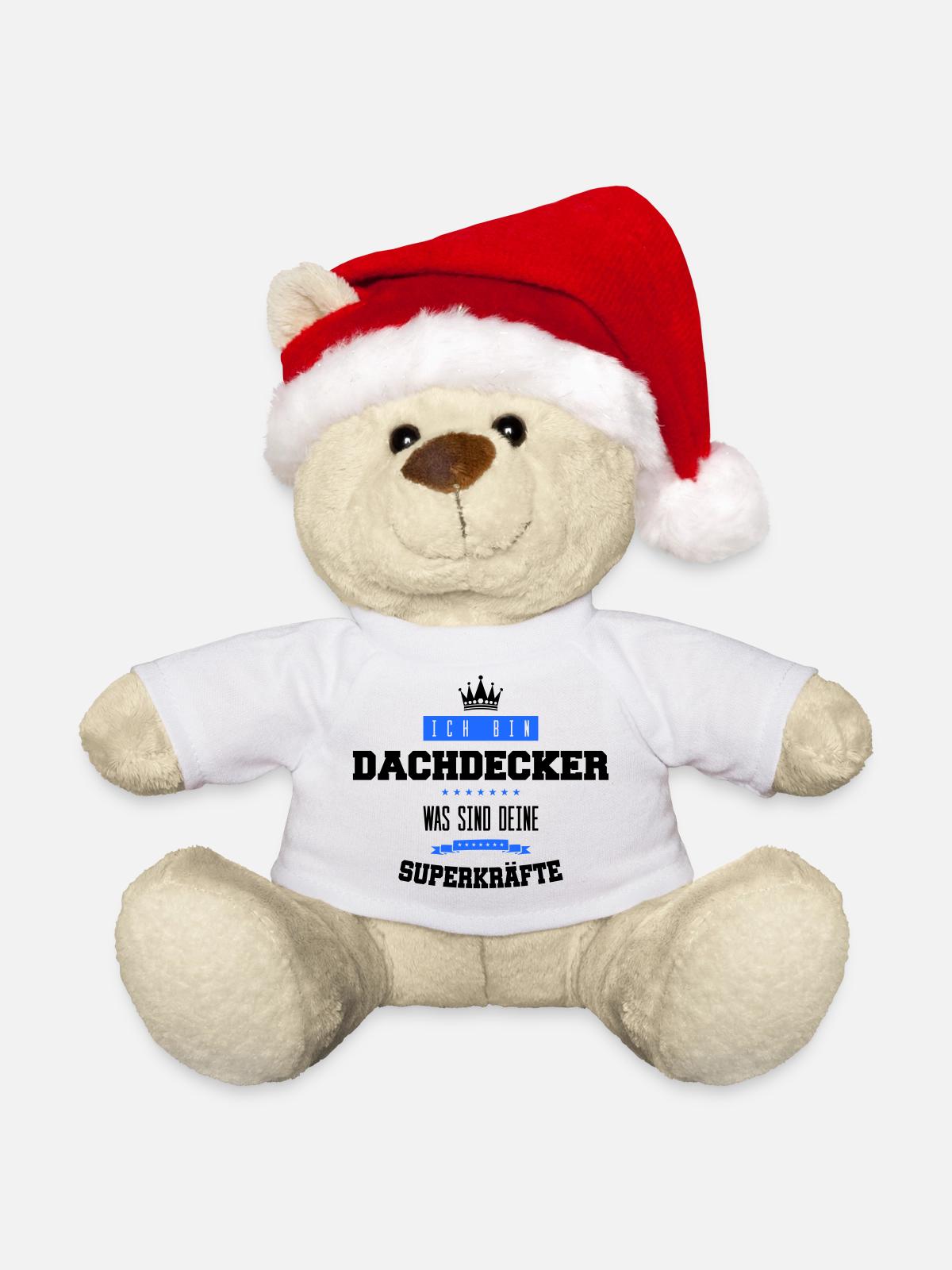 dachdecker spruch - Weihnachtsteddy - Weiß - Vorne
