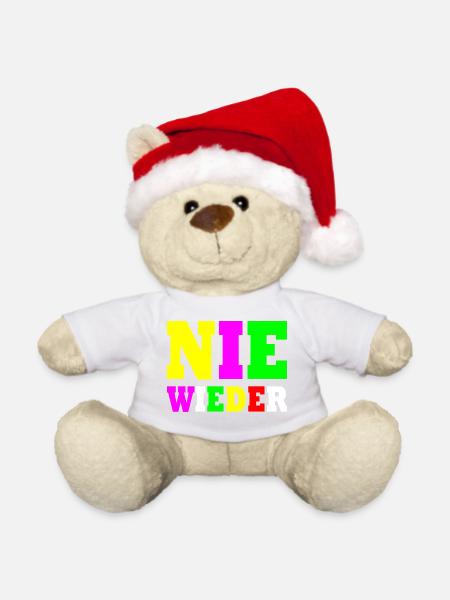 Nie wieder - Weihnachtsteddy - Weiß