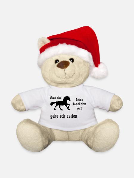 Pferde Spruch - Weihnachtsteddy - Weiß
