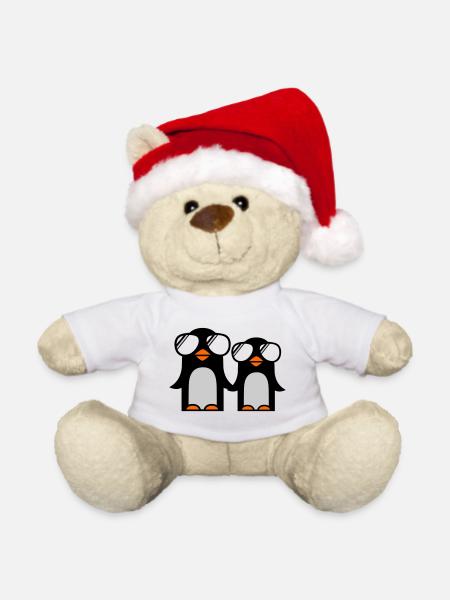 funky pinguine - Weihnachtsteddy - Weiß - Vorne