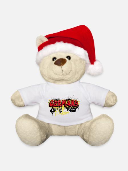 Deutschland Graffiti Flaggen Design - Weihnachtsteddy - Weiß