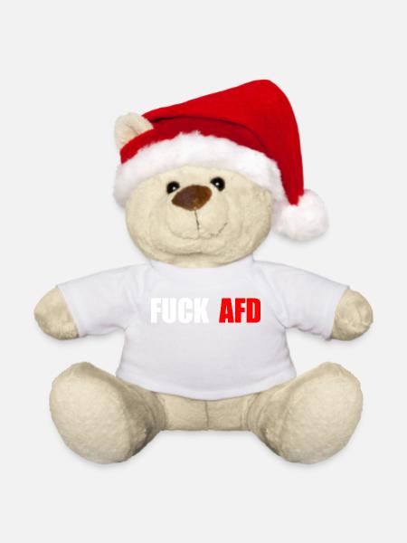 Fuck afd - Weihnachtsteddy - Weiß