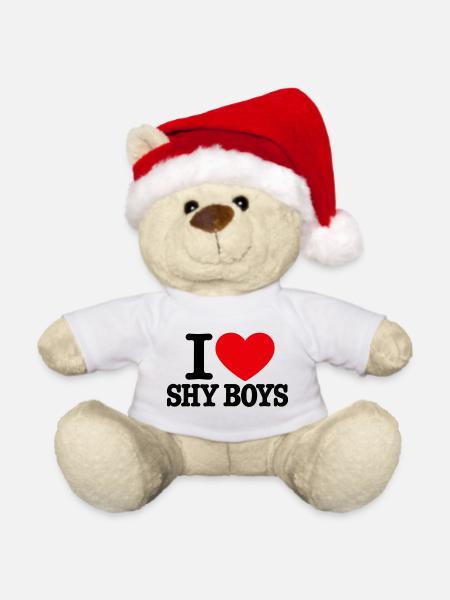 I Love shy boy  - Weihnachtsteddy - Weiß