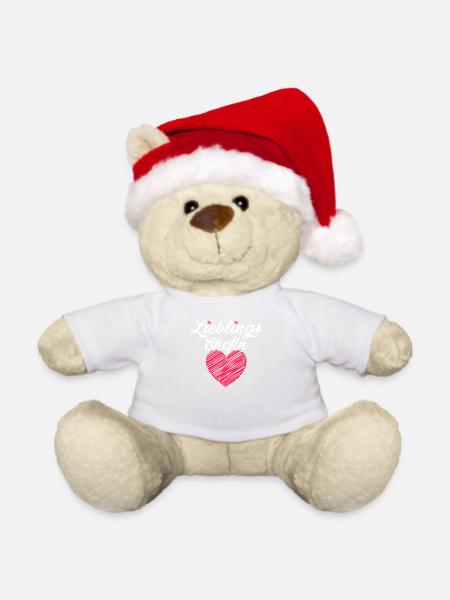 Lieblings Chefin - Weihnachtsteddy - Weiß - Vorne
