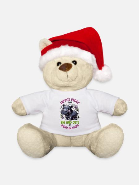 Nilpferd - Weihnachtsteddy - Weiß