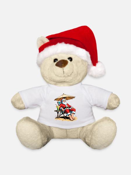 Strand Weihnachtsmann Urlaub - Weihnachtsteddy - Weiß