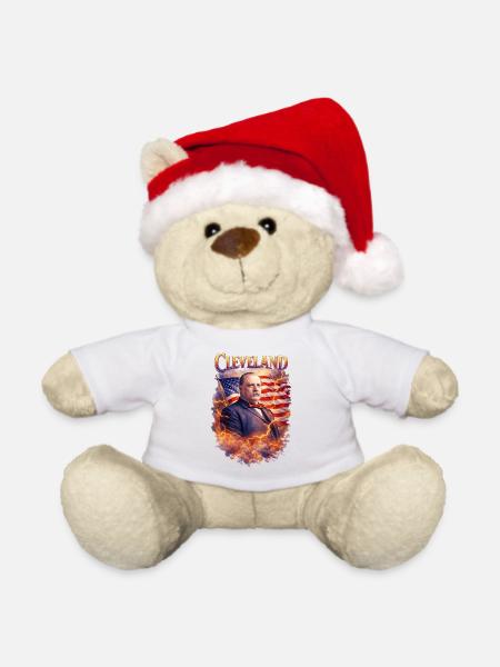 Cleveland Patriotischer Blitz - Weihnachtsteddy - Weiß