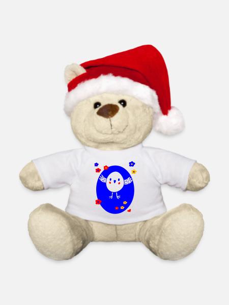 Osterei mit Küken - Weihnachtsteddy - Weiß