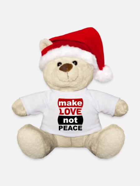 Make Love Not Peace - Weihnachtsteddy - Weiß