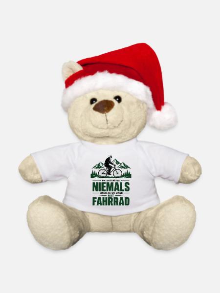 Nie einen alten Mann mit Fahrrad - Weihnachtsteddy - Weiß
