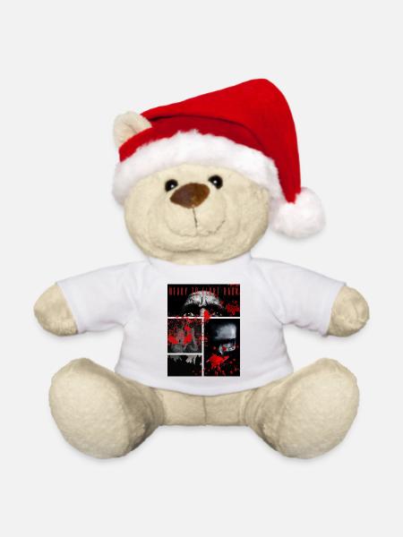 "Bereit, zurückzuschlagen" - Weihnachtsteddy - Weiß