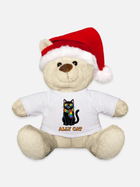 Pride-Monat LGBTQ – Ally Cat - Weihnachtsteddy - Weiß