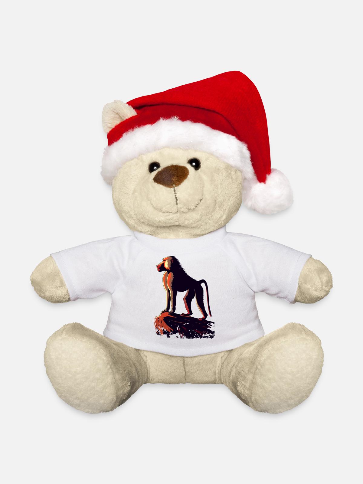 Pavian - Weihnachtsteddy - Weiß - Vorne