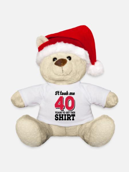 40 Geburtstag - Weihnachtsteddy - Weiß - Vorne