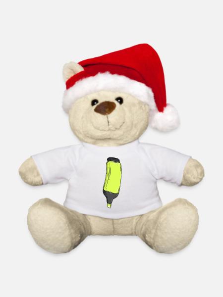 Textmarker Illustration - Weihnachtsteddy - Weiß
