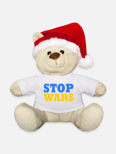 Stop war - Weihnachtsteddy - Weiß