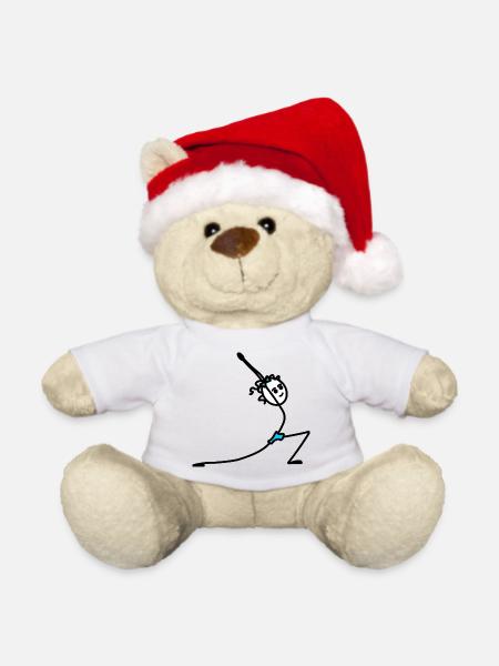 Yoga-Übung Sonnengruß - Weihnachtsteddy - Weiß