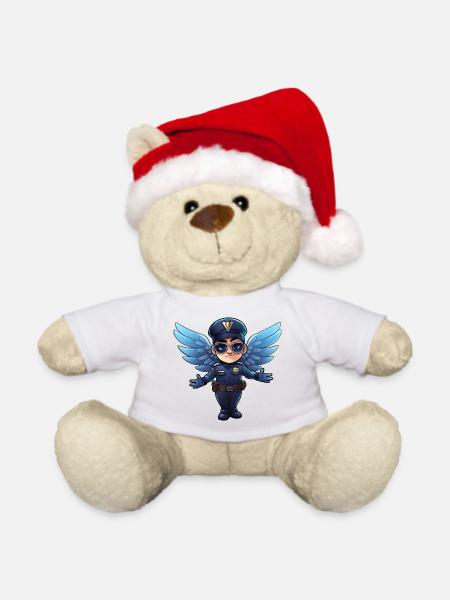 Engel Polizist - Weihnachtsteddy - Weiß