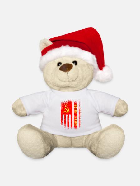 Sowjetunion Flagge / Geschenk UdSSR - Weihnachtsteddy - Weiß