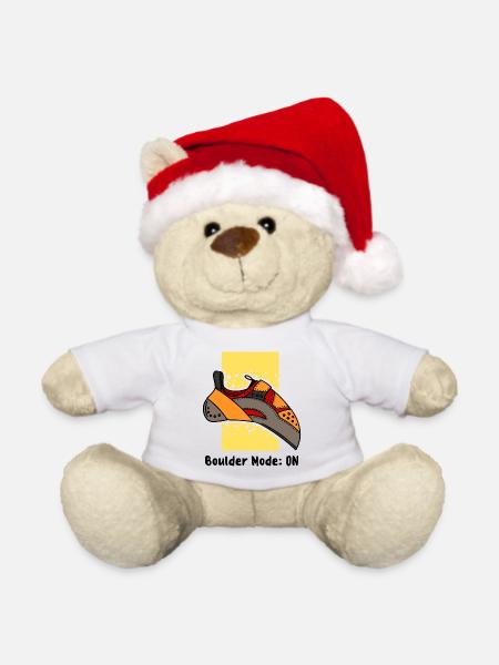 Boulder Boulderer Klettern Felsklettern Bergsport - Weihnachtsteddy - Weiß