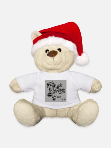 Zimmerpflanze Poster - Weihnachtsteddy - Weiß