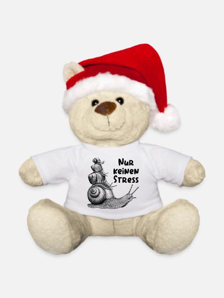 Nur keinen Stress - Weinbergschnecken - Weihnachtsteddy - Weiß