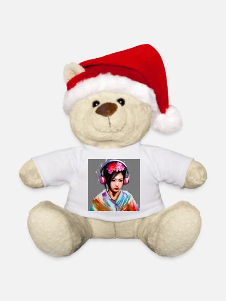 Kopfhörer Geisha Farbexplosion - Weihnachtsteddy - Weiß