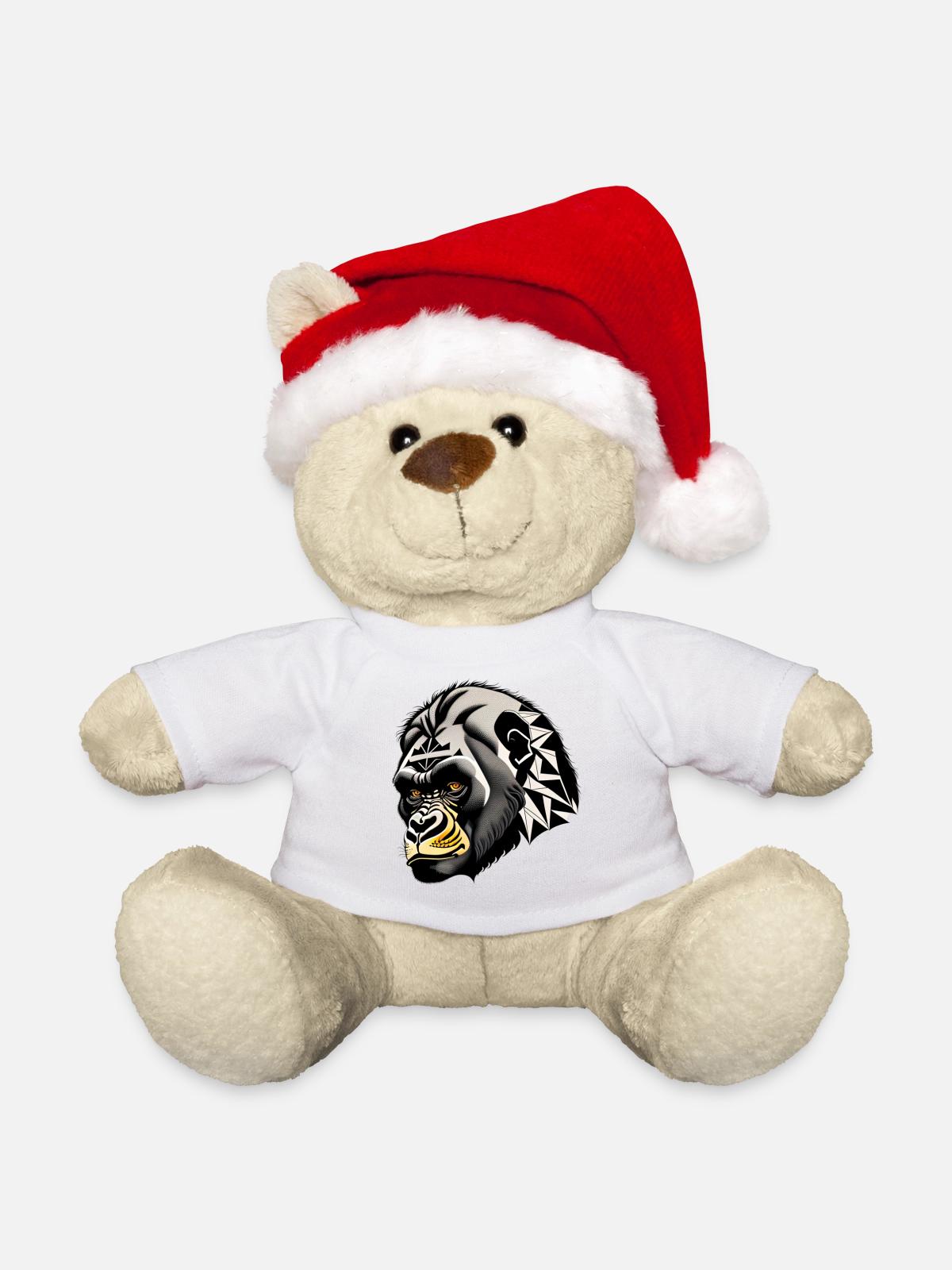 Affe, Gorilla - Weihnachtsteddy - Weiß - Vorne