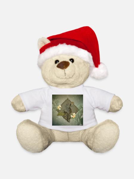 Einzigartige Fantasy-Vögel - Weihnachtsteddy - Weiß
