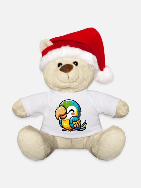 Papagei - Weihnachtsteddy - Weiß