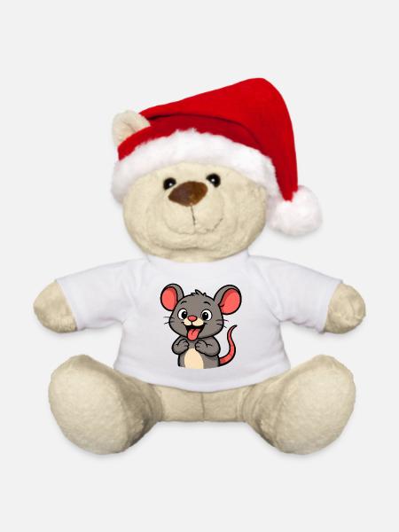 Freche Maus  - Weihnachtsteddy - Weiß