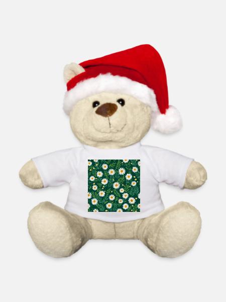 Gänseblümchen Blumen - Weihnachtsteddy - Weiß