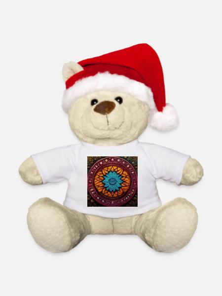 Boho Mandala Abstract - Weihnachtsteddy - Weiß