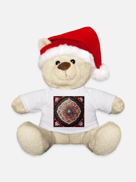 Boho Mandala Abstract - Weihnachtsteddy - Weiß