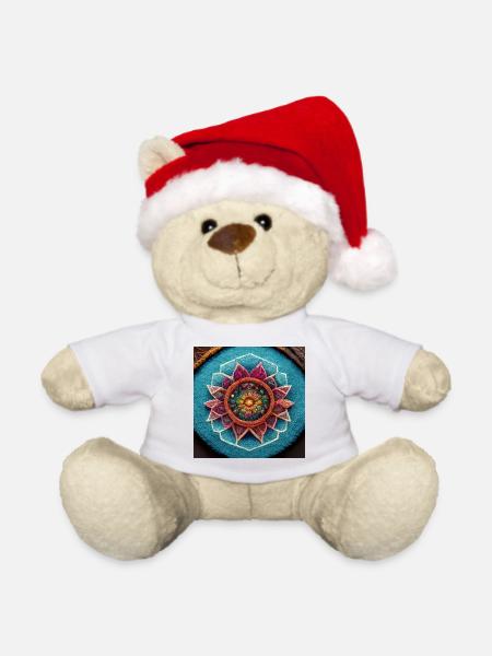 Boho Mandala Abstract - Weihnachtsteddy - Weiß