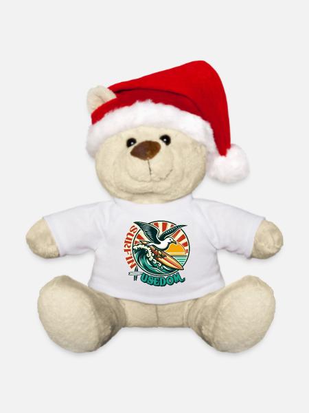 möwe Usedom T-Shirt – Ostsee Streetwear Design - Weihnachtsteddy - Weiß