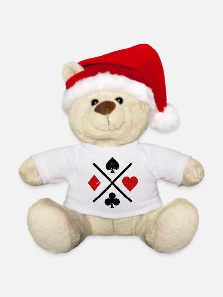 Spielkarten Kontrastdesign - Weihnachtsteddy - Weiß