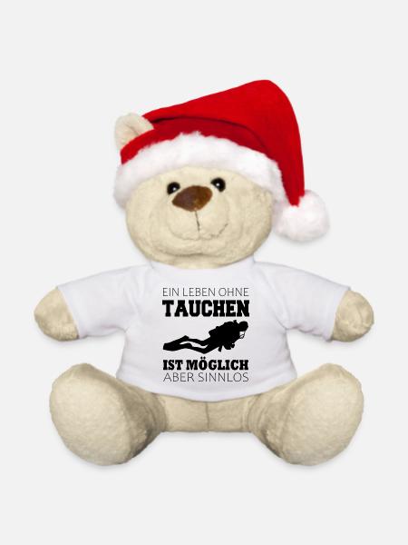 Taucher Tauchen - Weihnachtsteddy - Weiß