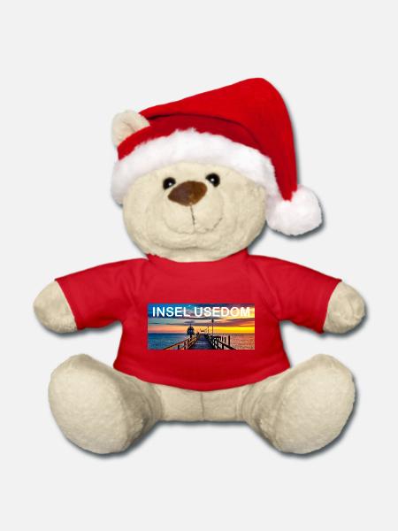 Die Usedom Tasse - Weihnachtsteddy - Rot