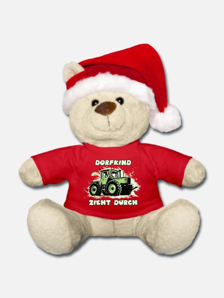 Dorfkind Zieht Durch - Weihnachtsteddy - Rot - Vorne