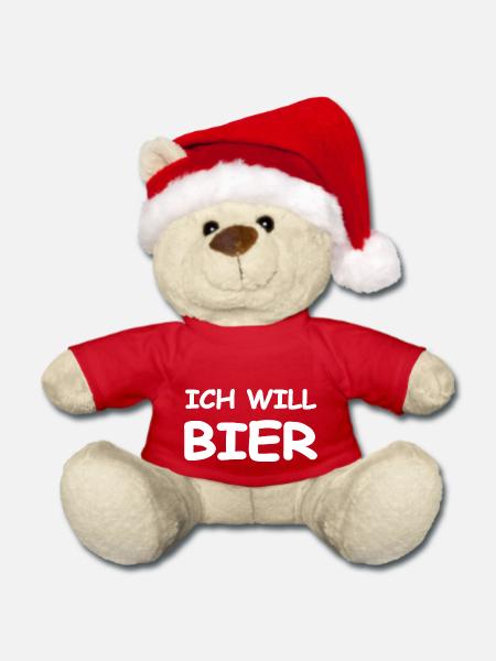 Bier - Weihnachtsteddy - Rot