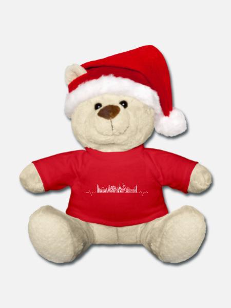 Heartbeat Wahrzeichen - Weihnachtsteddy - Rot