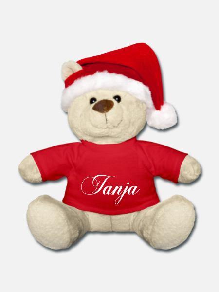 name tanja - Weihnachtsteddy - Rot