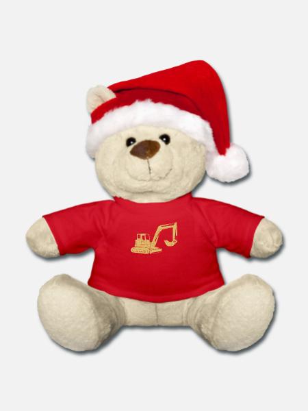 Baggerfahrer geschenkideen - Weihnachtsteddy - Rot