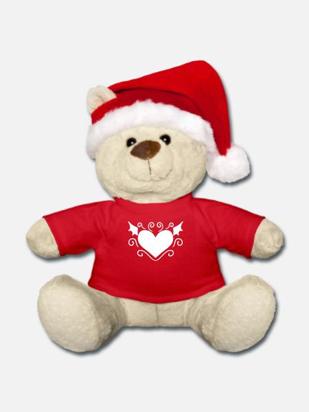 Herz Engel - Weihnachtsteddy - Rot