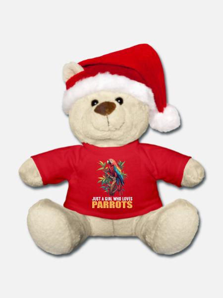Papageie Papagei - Weihnachtsteddy - Rot
